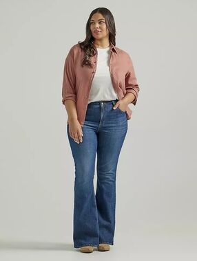 Lee Women's Sz 14 Short Legendary Mid Rise Flare Jeans